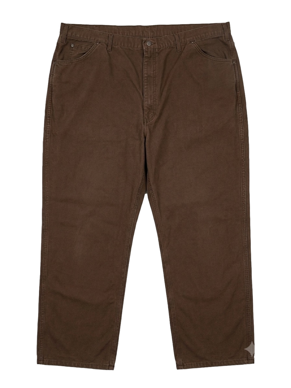 Dickies Brown Straight Leg Relaxed Fit Duck Carpenter Pants Rinsed Timber 48x30